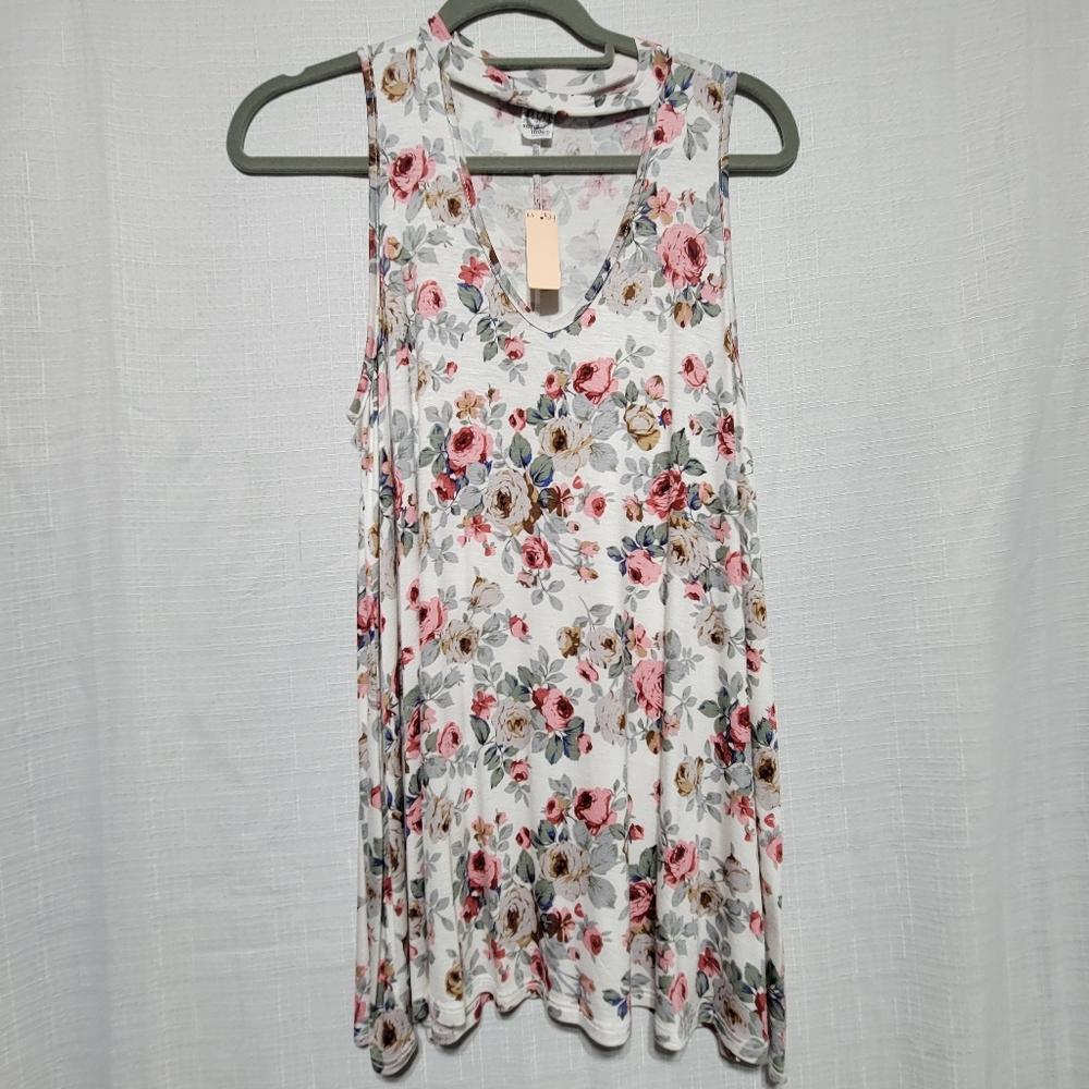 Floral V Neck Tank